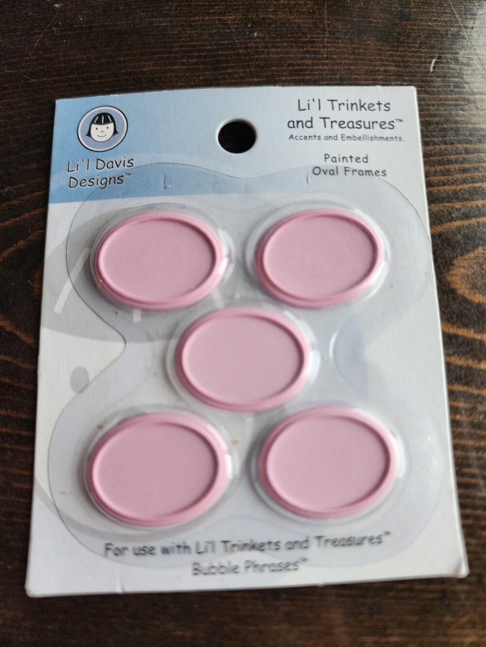 LI'L DAVIS DESIGNS Pink Oval Frames Embellishment RETIRED New #20